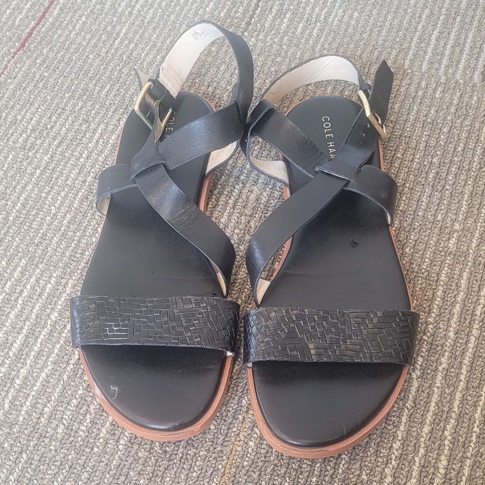 Cole Haan Black and Tan Sandals